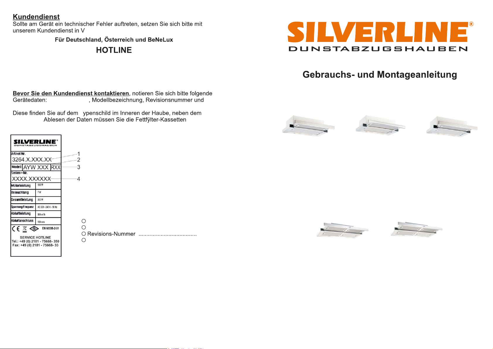 Handleiding Silverline Deluxe Crystal 60 AD pagina 1 Van 12 Duits 