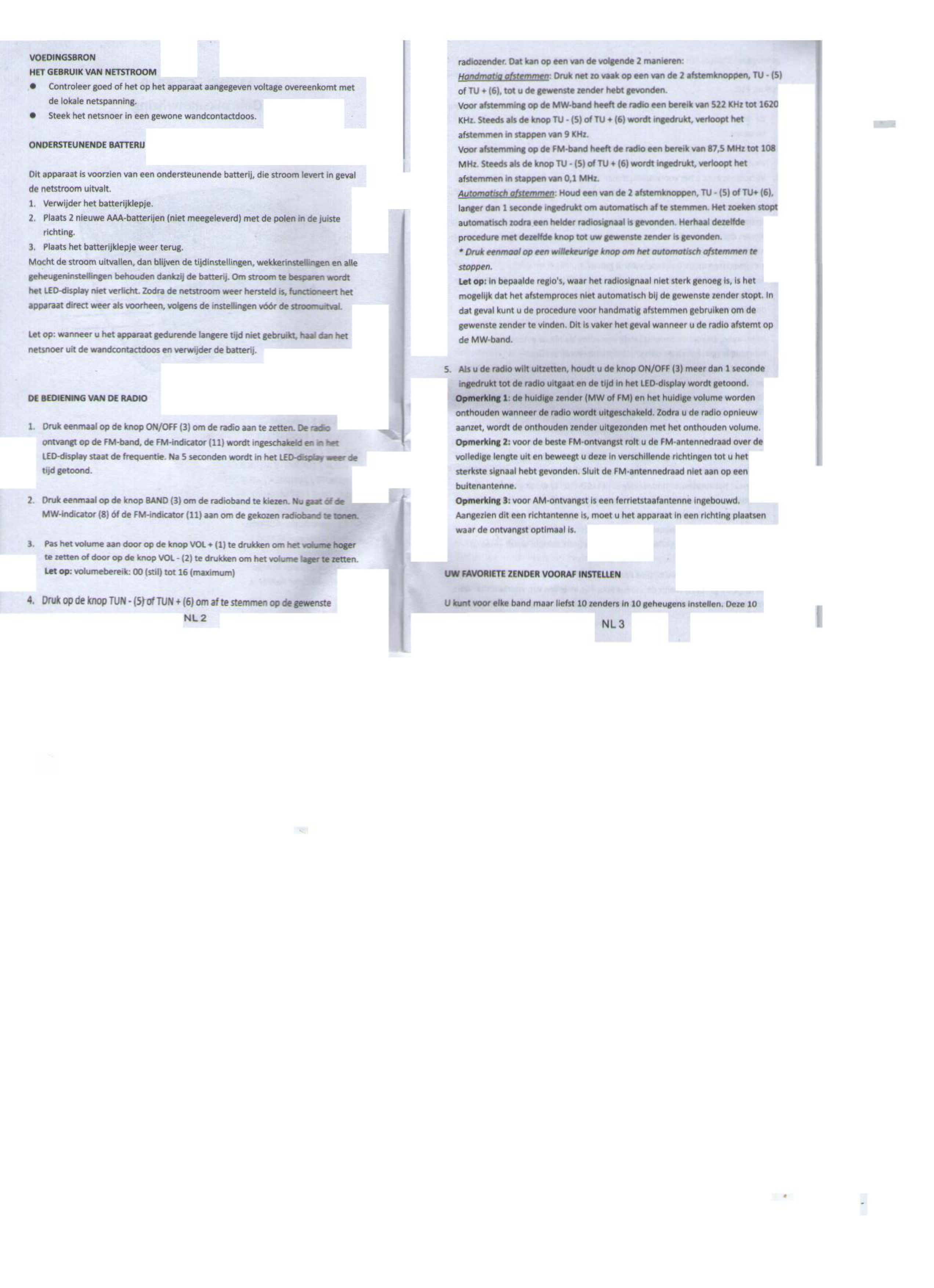 De neiging hebben Jolly Onrecht Handleiding Xiron CR-931P (pagina 3 van 5) (Nederlands)
