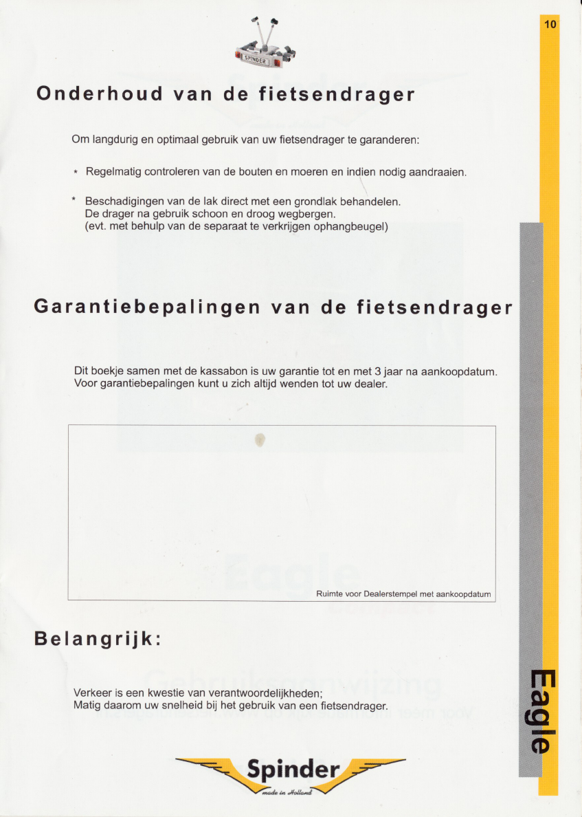 mooi Methode Haan Handleiding Spinder Eagle Compact (pagina 11 van 12) (Nederlands)