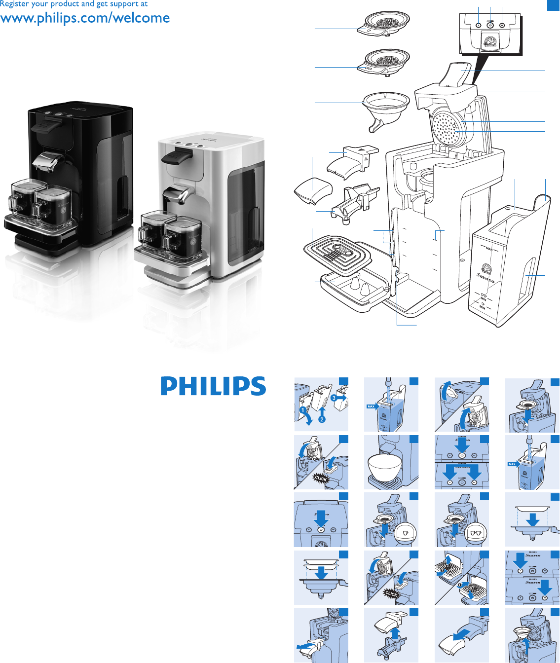 Stout nieuwigheid gemeenschap Handleiding Philips Senseo HD 7860 (pagina 1 van 5) (Spaans)