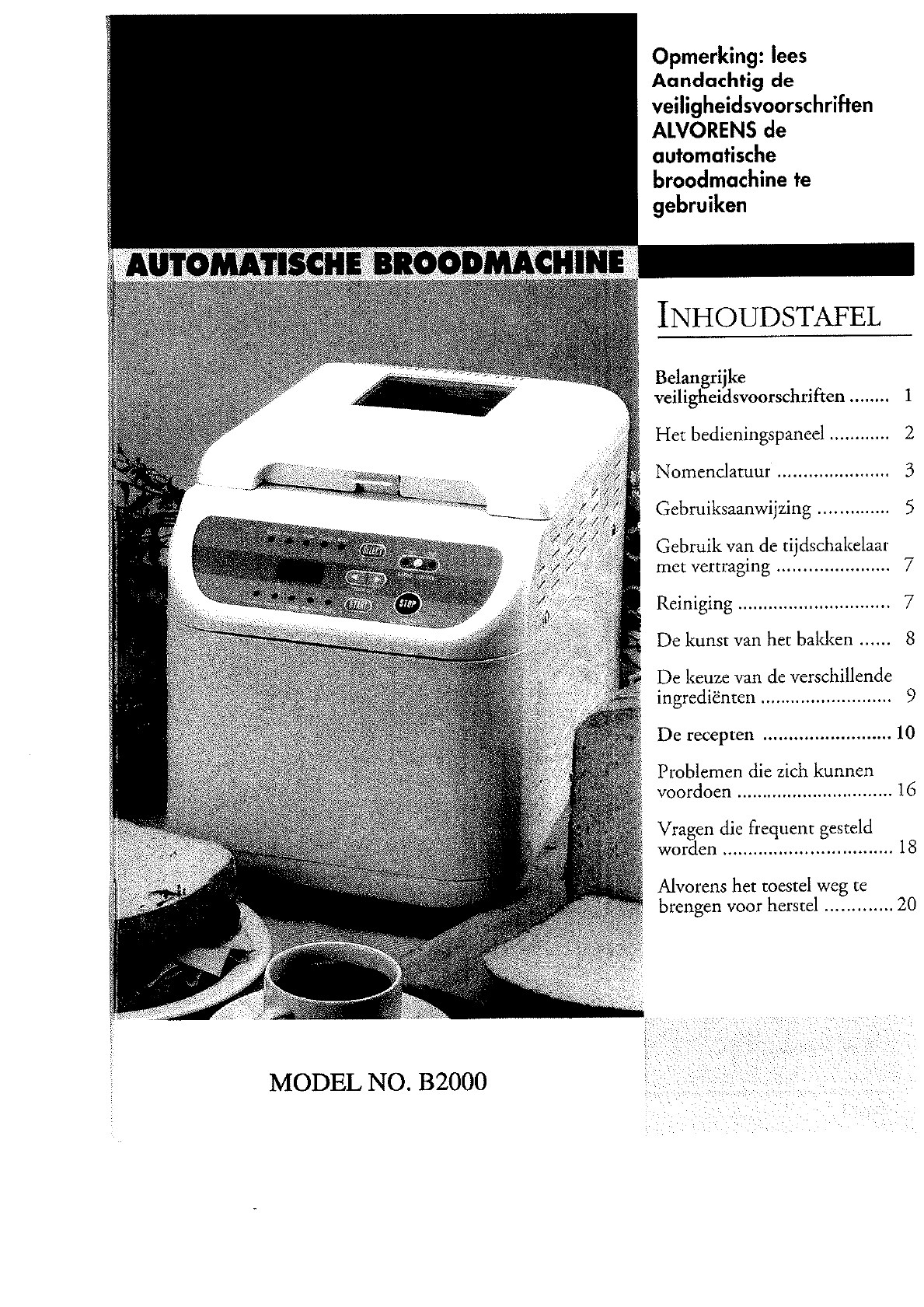 Handleiding Domo B-2000 (pagina 1 Van 20) (Nederlands)