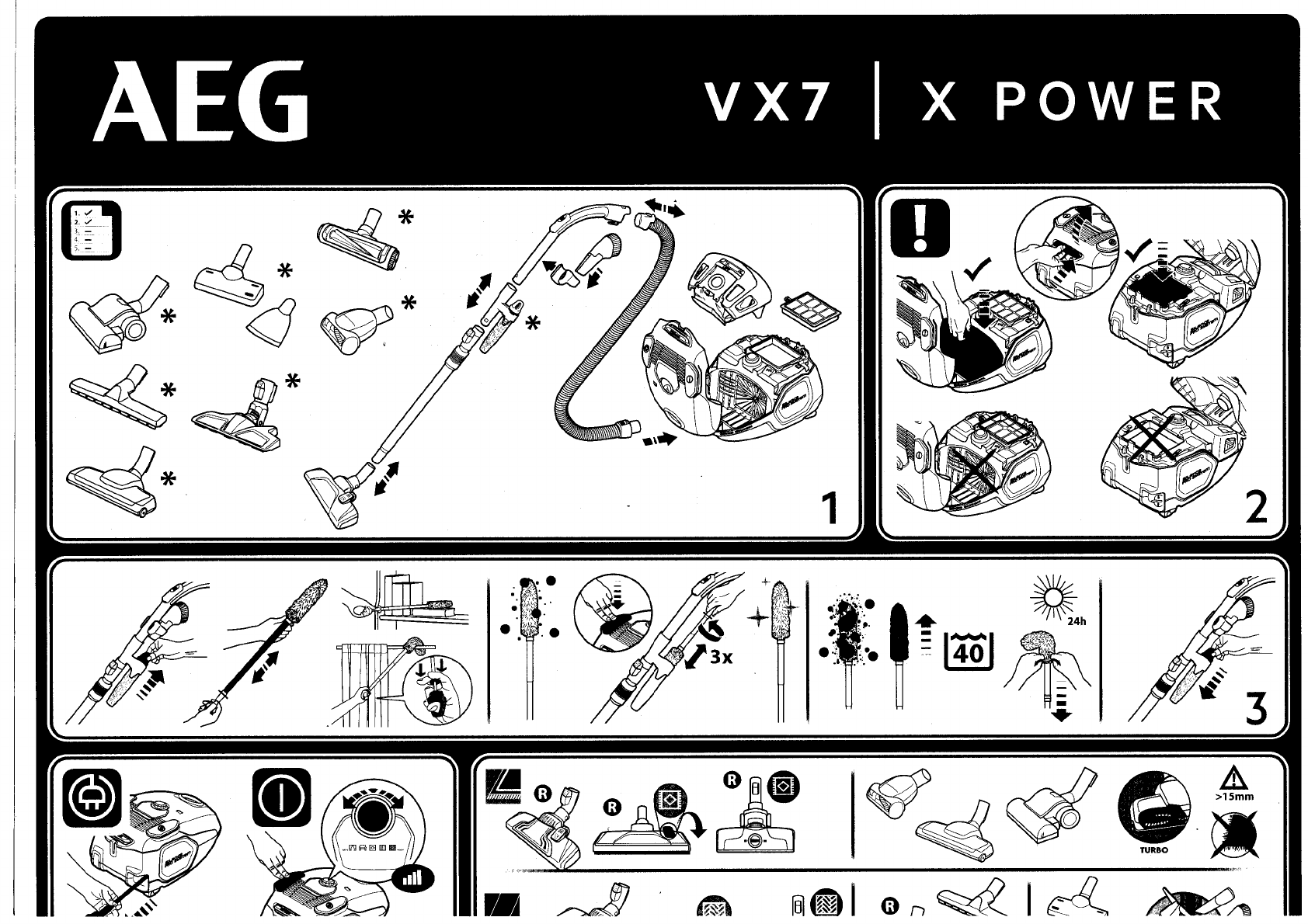 Beukende dood Creatie Handleiding AEG VX7-1 (pagina 1 van 2) (Nederlands, Duits, Engels, Frans,  Italiaans, Spaans)