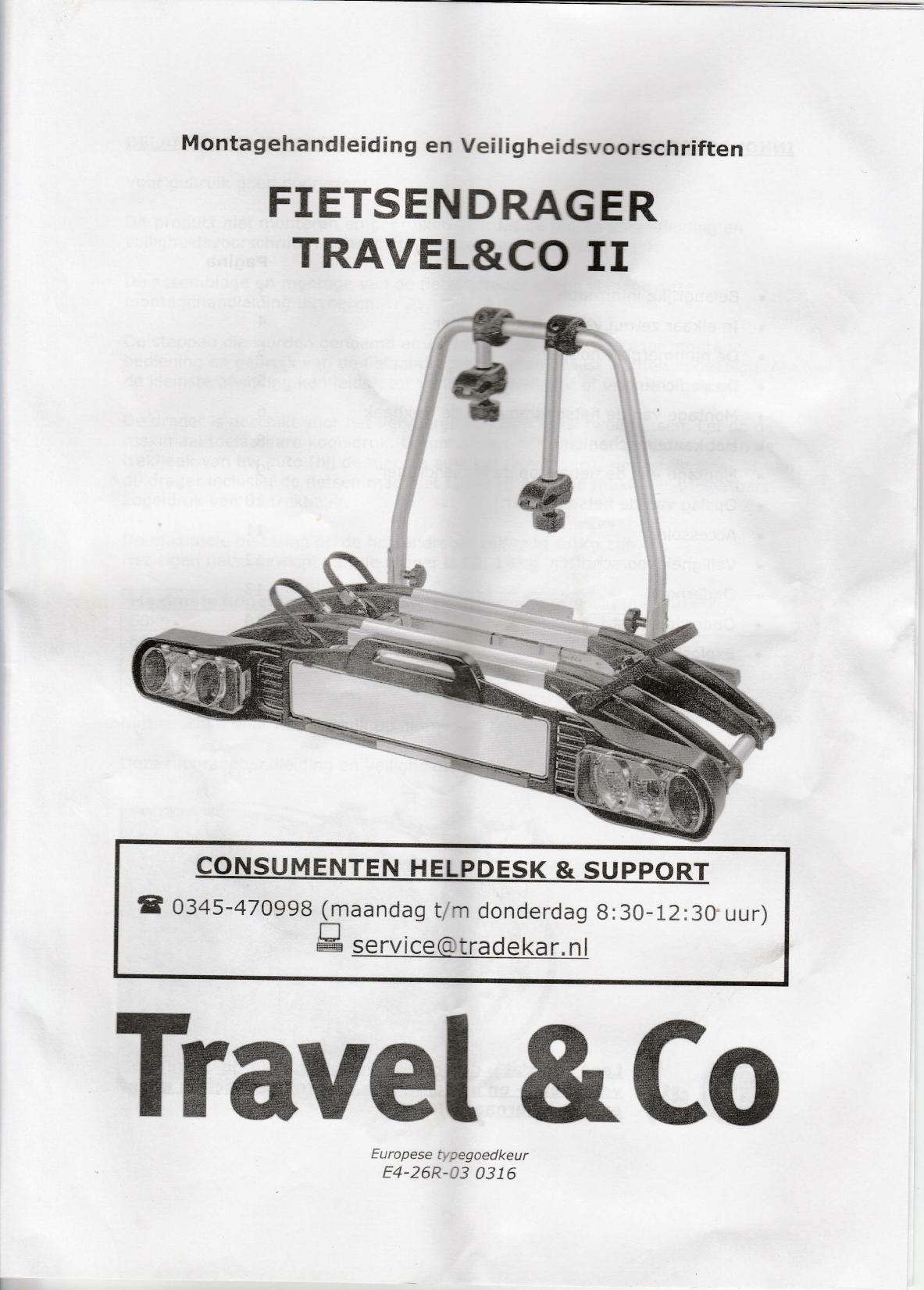ding Verliefd Strippen Handleiding Travel en Co Fietsendrager (pagina 1 van 16) (Nederlands)