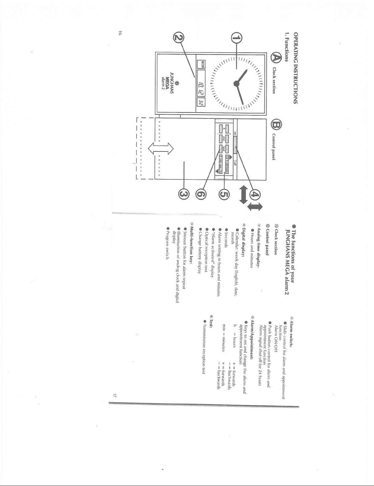 Handleiding Junghans Mega alarm 2 pagina 6 van 12 Duits Engels