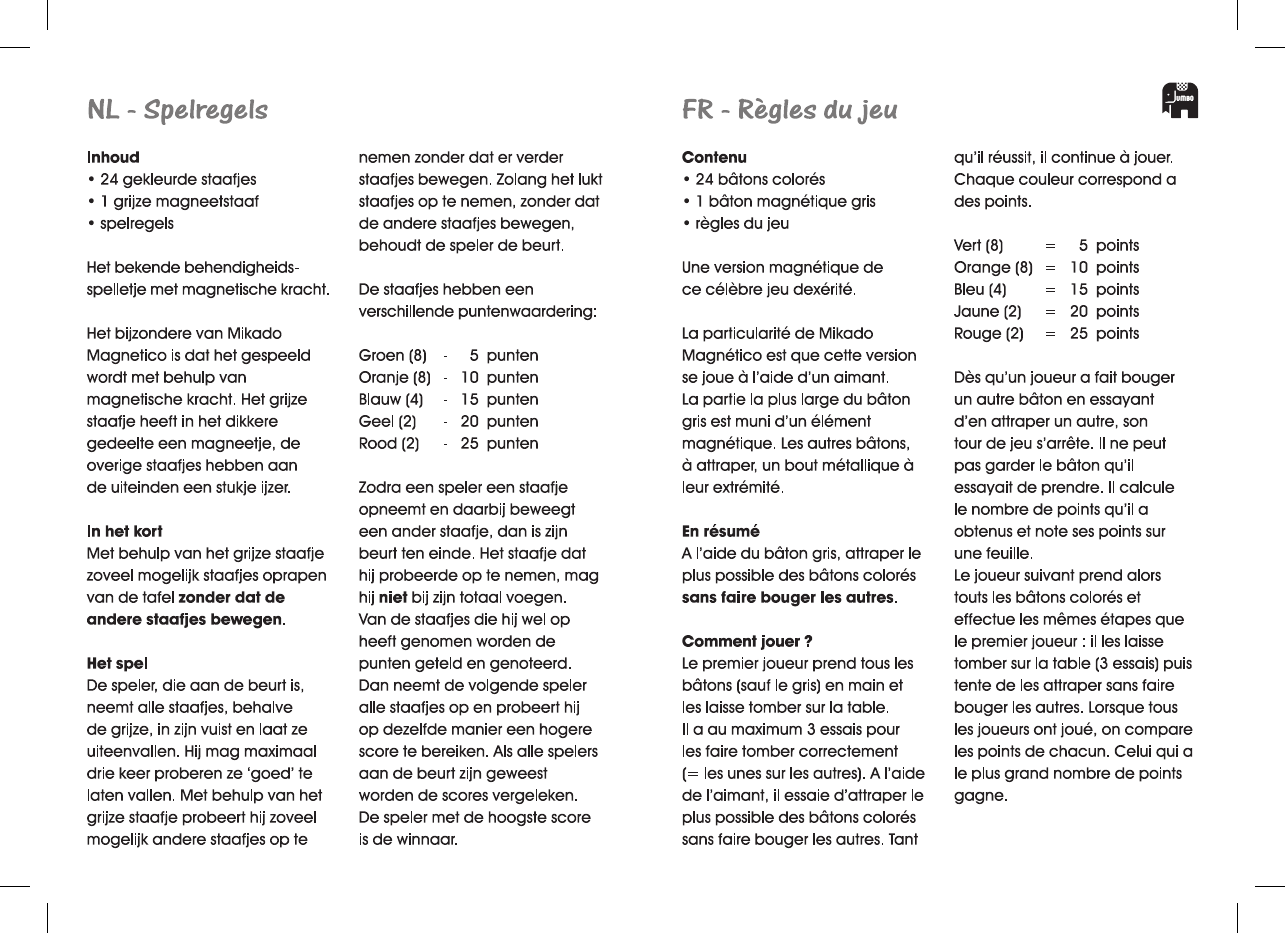 residu Bengelen inval Handleiding Jumbo Speeltijd Mikado Magnetisch (pagina 2 van 2) (Nederlands,  Frans)