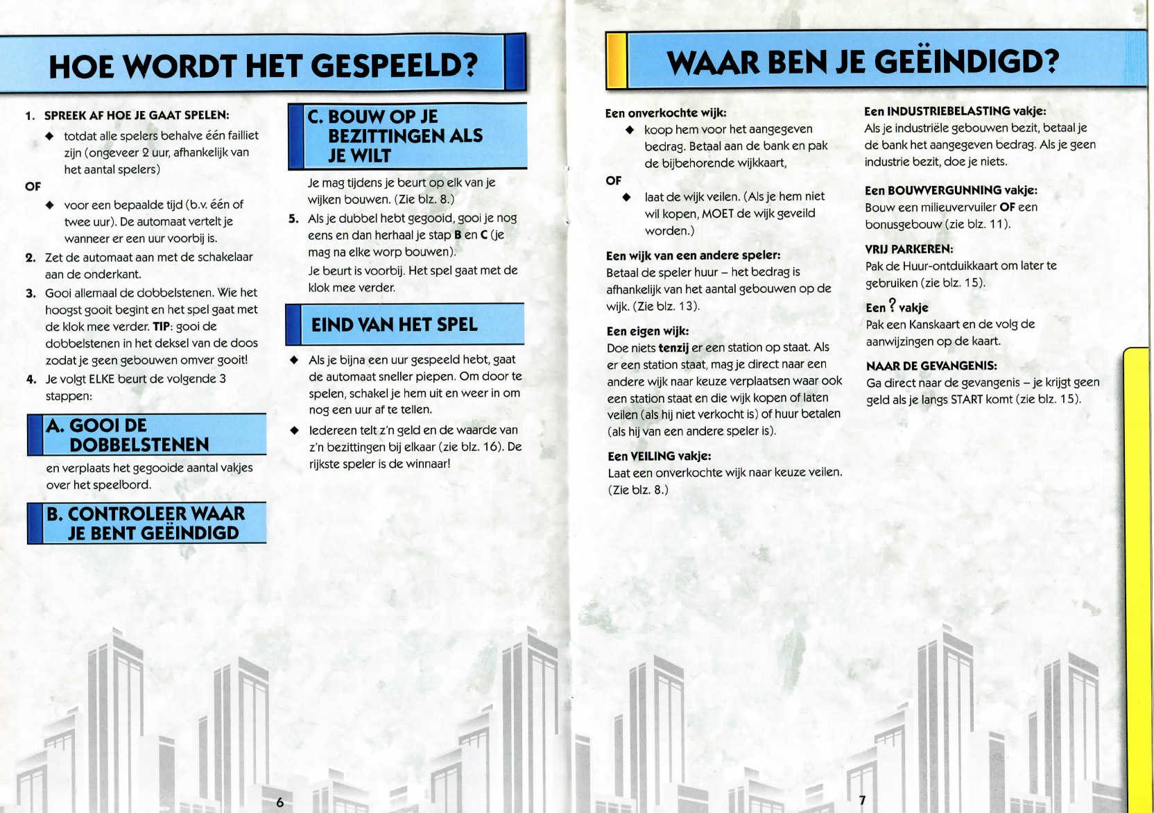Handleiding hasbro monopoly city (pagina 6 van 9) (Nederlands)