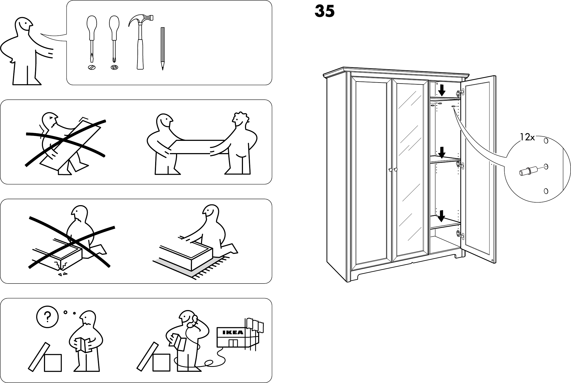 Схема сборки шкафа купе пакс