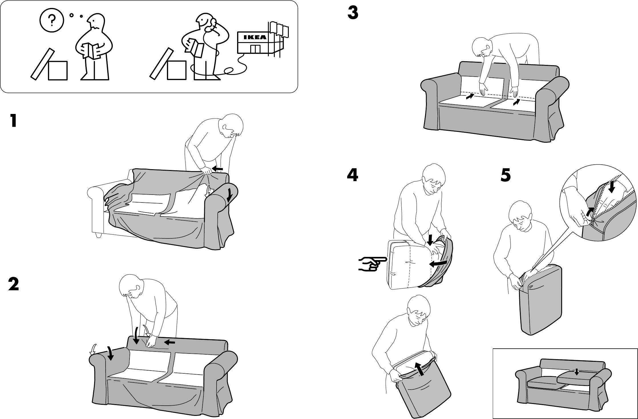 Ikea Ektorp диван-кровать instructions