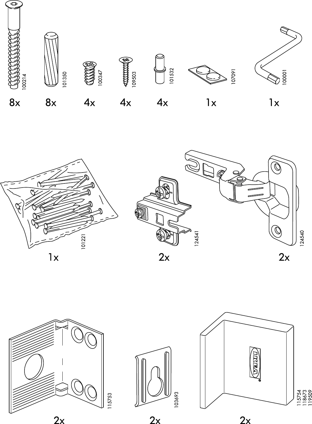 4 Ikea Key Hole Brackets Part 103693 For Sale Online Ebay