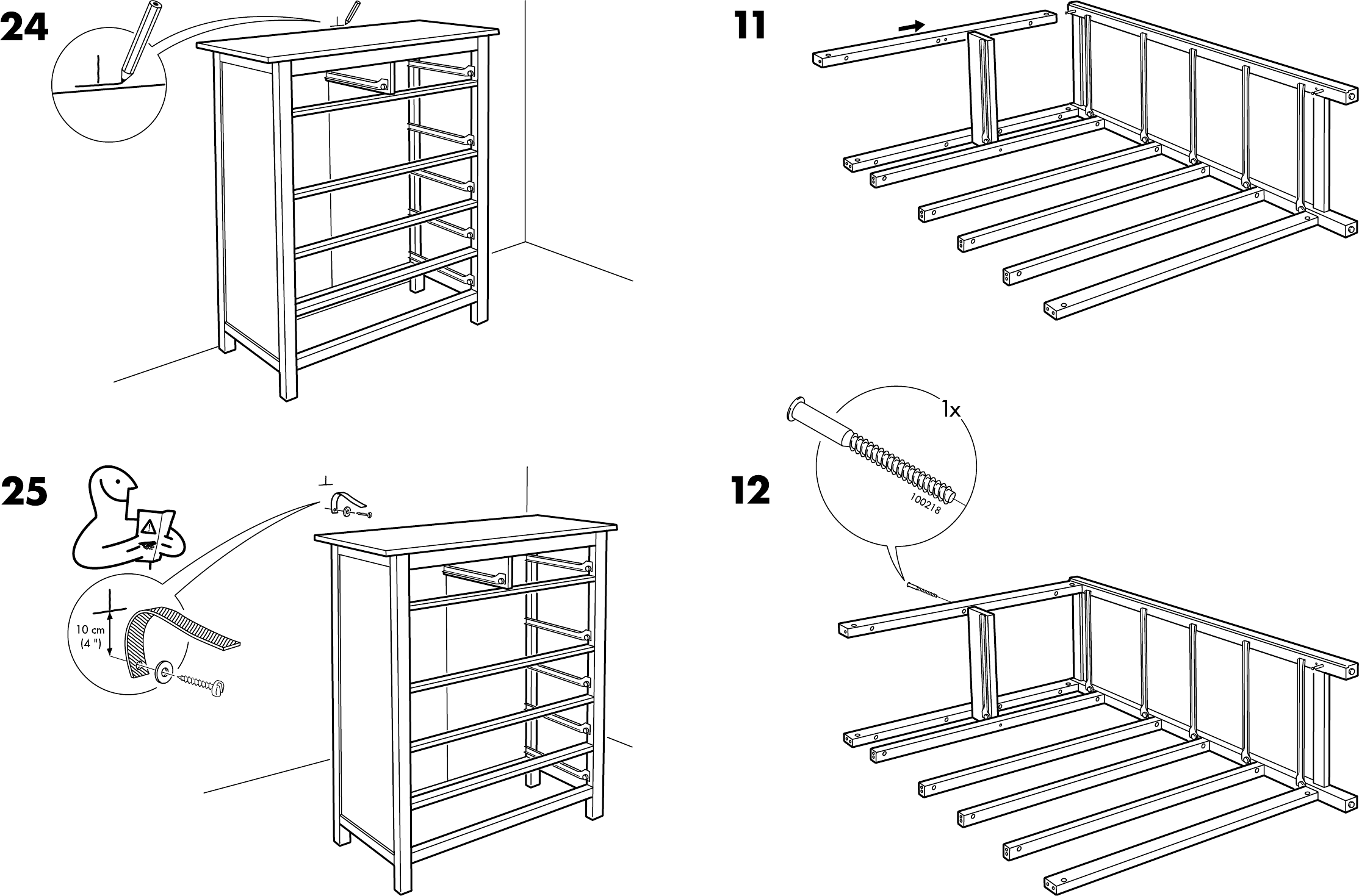 Handleiding Ikea Hemnes Ladekast 6 (pagina 9 Van 12) (Nederlands, Duits ...