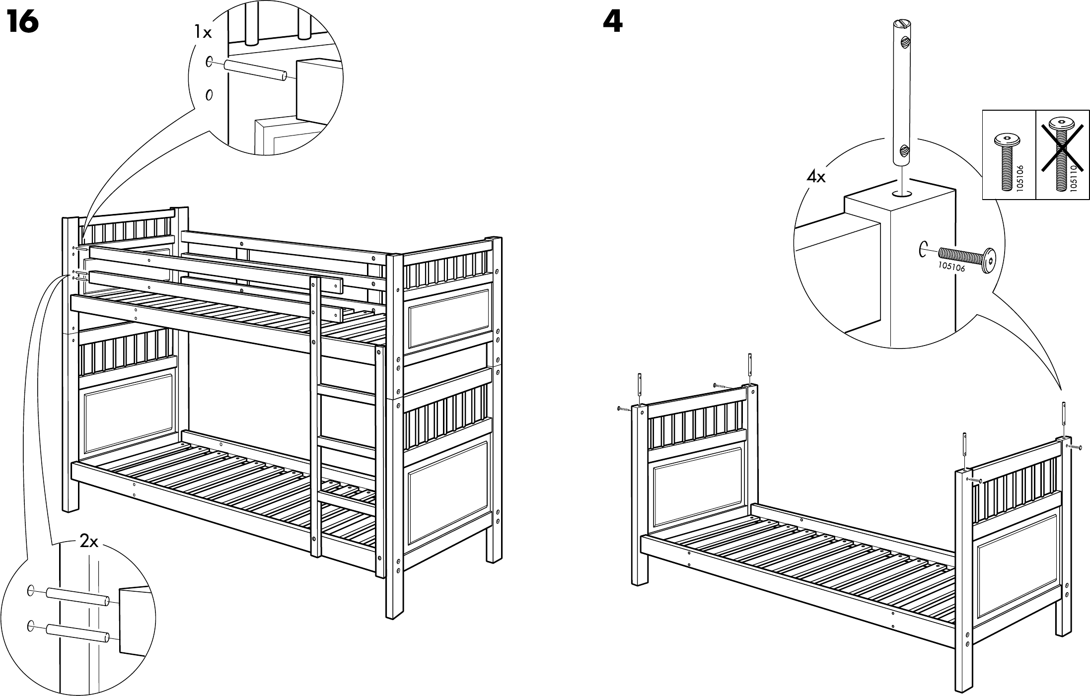 двухъярусная детская кровать икеа схема сборки