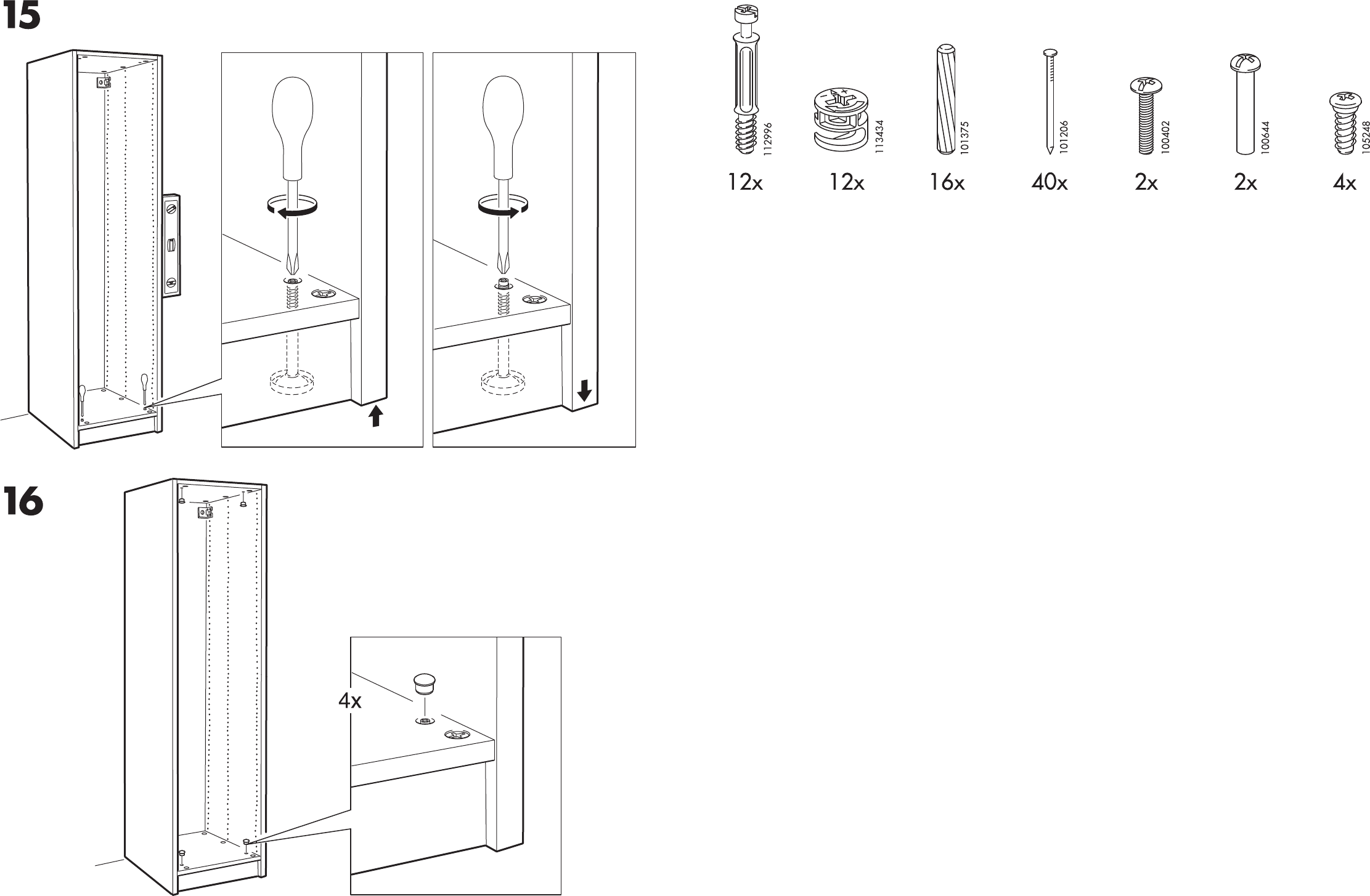 Handleiding Ikea Pax garderobekast (pagina 1 van (Nederlands, Duits, Engels, Frans, Italiaans, Portugees, Spaans, Pools, Deens, Noors, Fins)