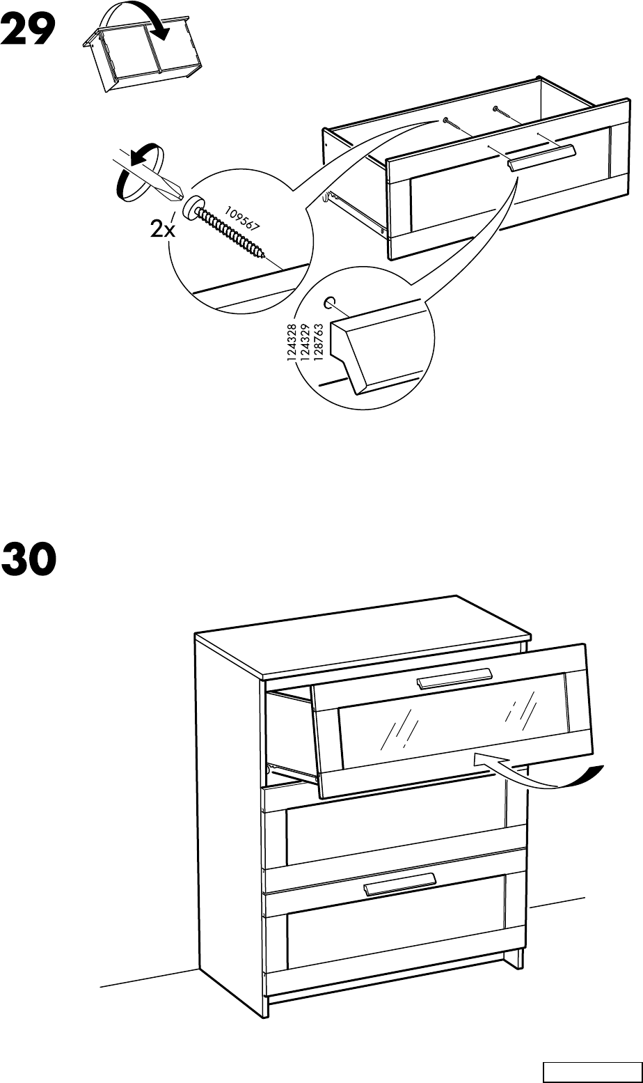 Handleiding Ikea BRIMNES Ladekast 3 Lades (pagina 24 Van 24 ...