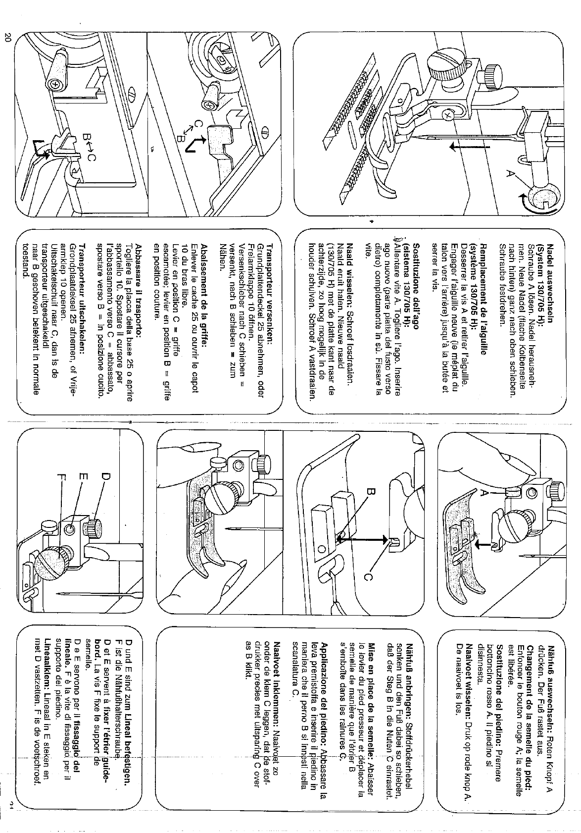 Handleiding Pfaff Hobby 721 (pagina 11 van 36) (Nederlands, Deutsch,  Français, Italiano)