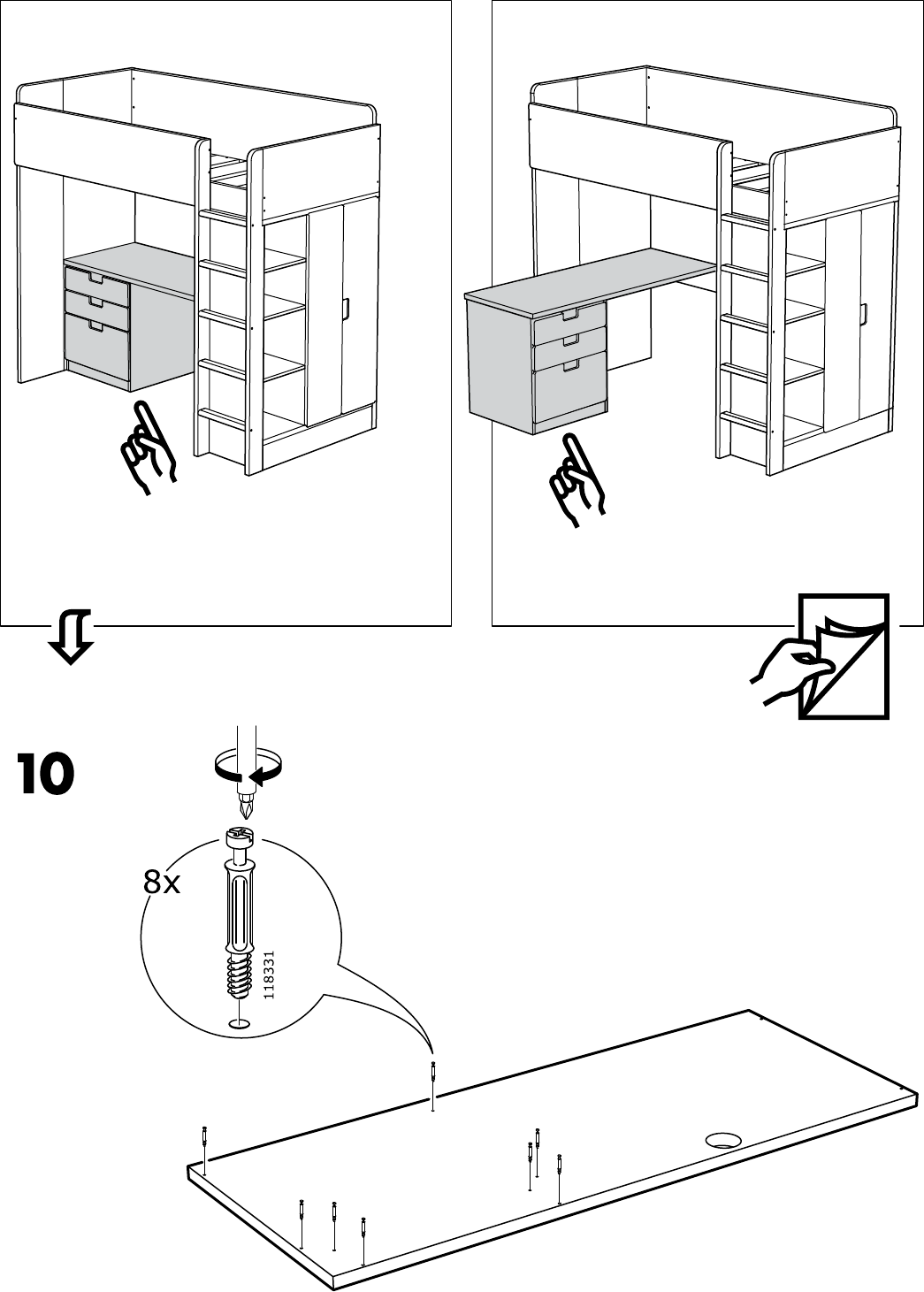Handleiding Ikea STUVA hoogslaper (pagina 10 van (Alle talen)