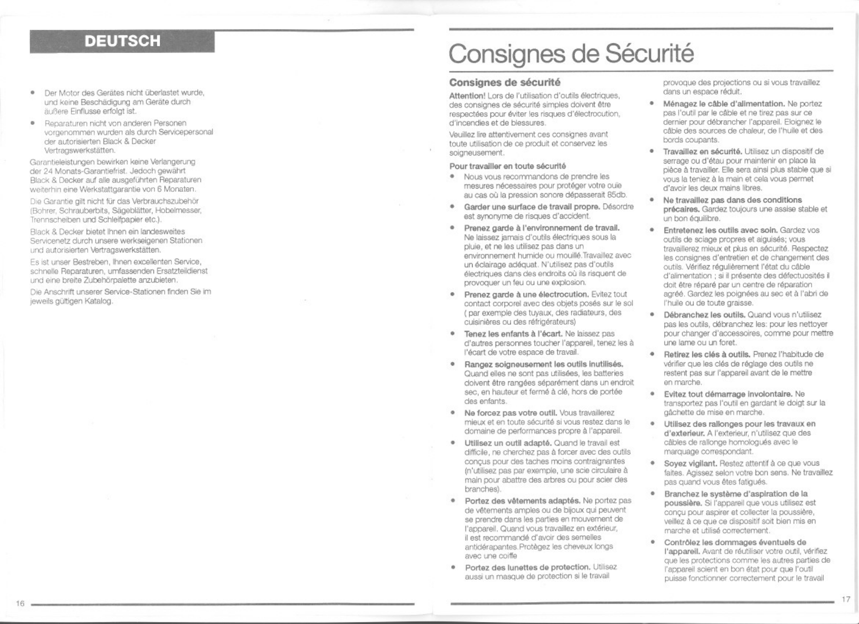 User manual Black & Decker KX418E (English - 1 pages)